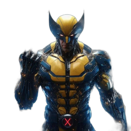 concept art, 3d render, comic book art, blue transparent PNG cut-out