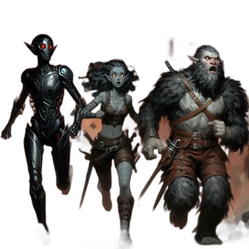 concept art, fantasy art, comic book art, 3d render transparent PNG cut-out