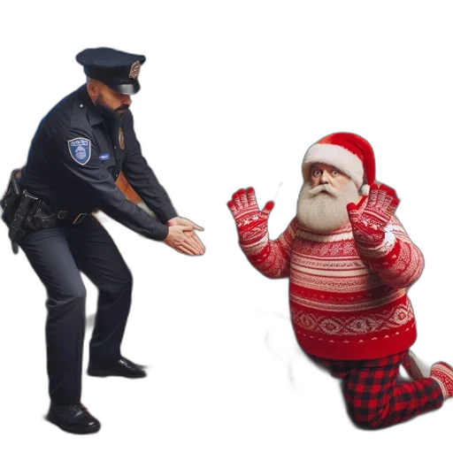 two, contrasting, characters, police transparent PNG cut-out