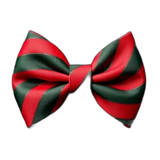 red, green, striped, bow transparent PNG cut-out