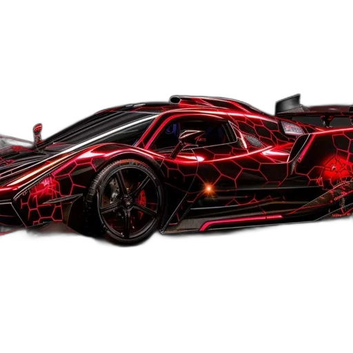 car, cyberpunk, concept art, 3d render transparent PNG cut-out