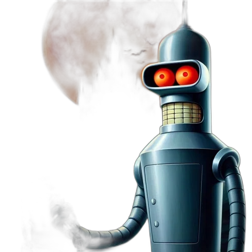 robot, staff, concept art, 3d render transparent PNG cut-out