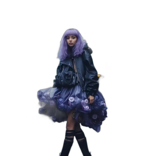 dress, jacket, umbrella, concept art transparent PNG cut-out