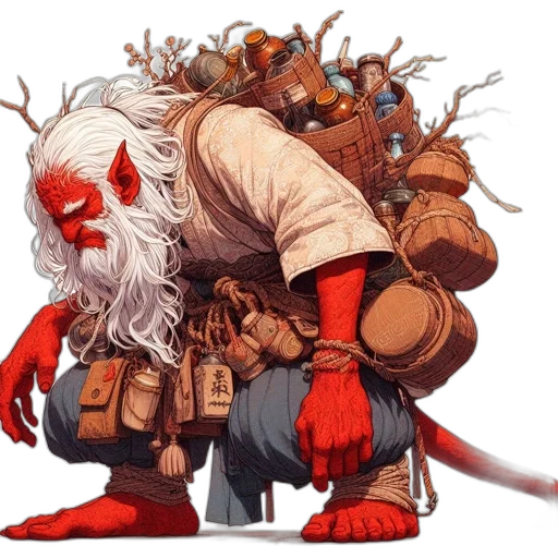 concept art, fantasy art, comic book art, red transparent PNG cut-out