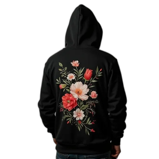 jacket, flower, 3d render, photorealistic transparent PNG cut-out