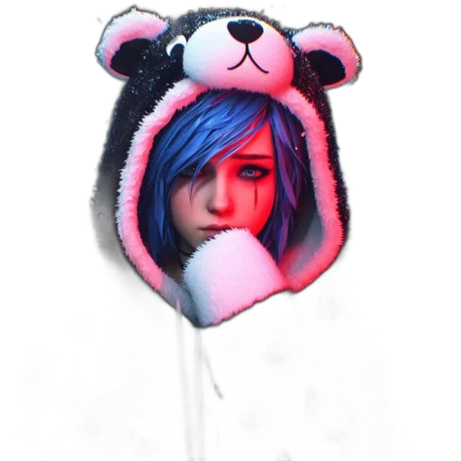 jacket, umbrella, face, creature transparent PNG cut-out
