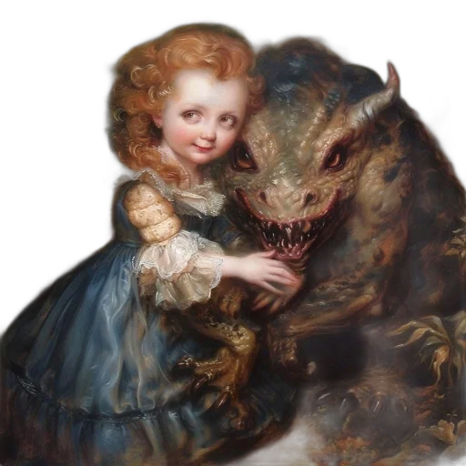 dragon, creature, animal, dress transparent PNG cut-out