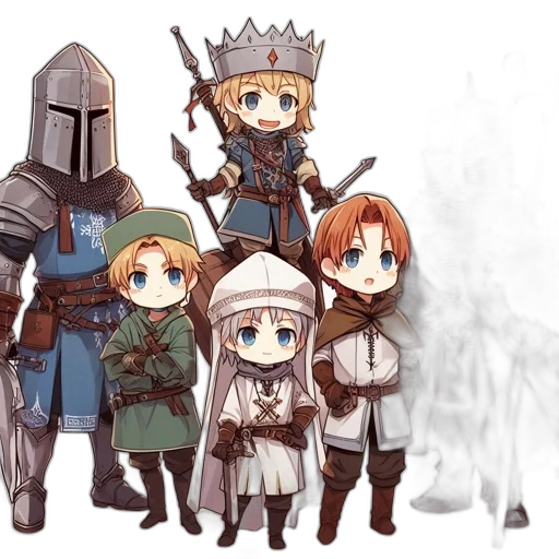 crown, sword, staff, fantasy art transparent PNG cut-out