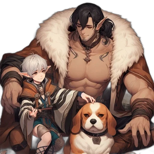 weapon, jacket, animal, staff transparent PNG cut-out