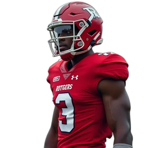 red, rutgers, football, offensive transparent PNG cut-out