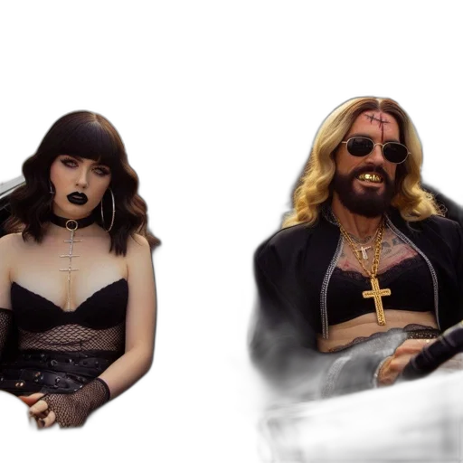 concept art, four, individuals, sit transparent PNG cut-out