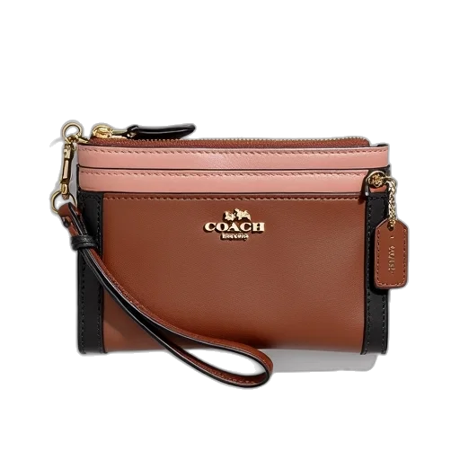 coach, signature, wristlet, colorblock transparent PNG cut-out