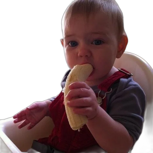 food, baby, overalls, eating transparent PNG cut-out