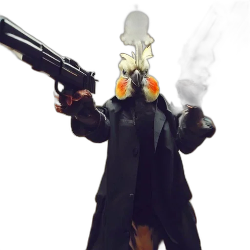 weapon, staff, jacket, robot transparent PNG cut-out