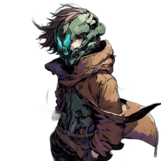 mask, jacket, face, creature transparent PNG cut-out