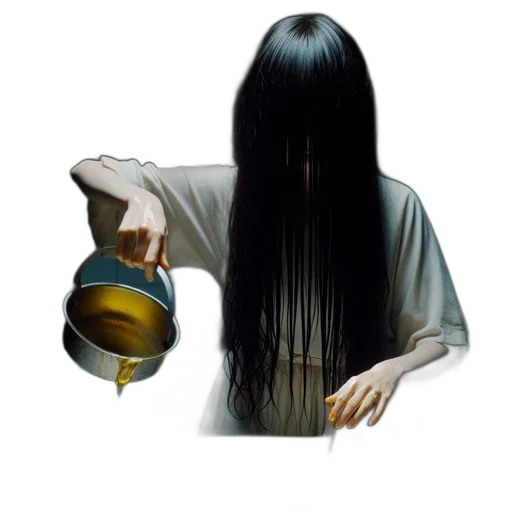 hair, mask, staff, weapon transparent PNG cut-out