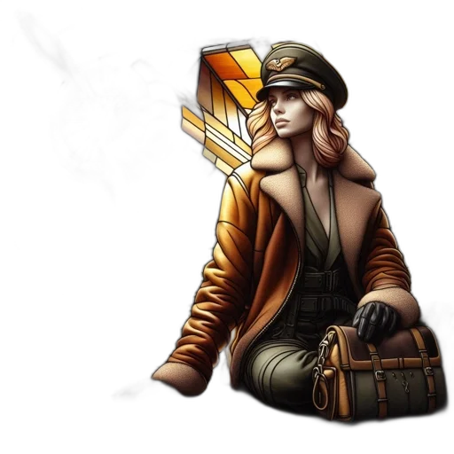 jacket, hat, concept art, fantasy art transparent PNG cut-out