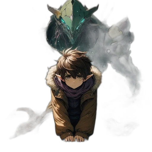 mask, creature, dragon, jacket transparent PNG cut-out