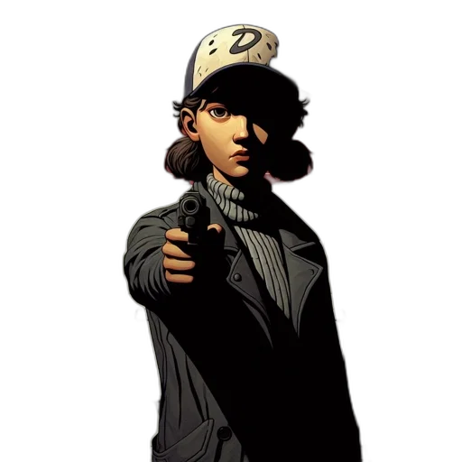 hat, staff, weapon, jacket transparent PNG cut-out