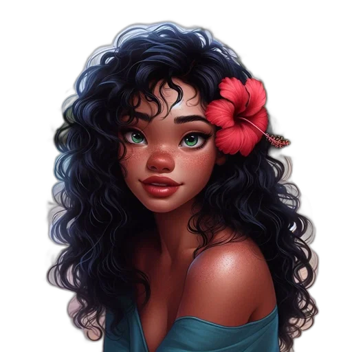 flower, crown, face, dress transparent PNG cut-out