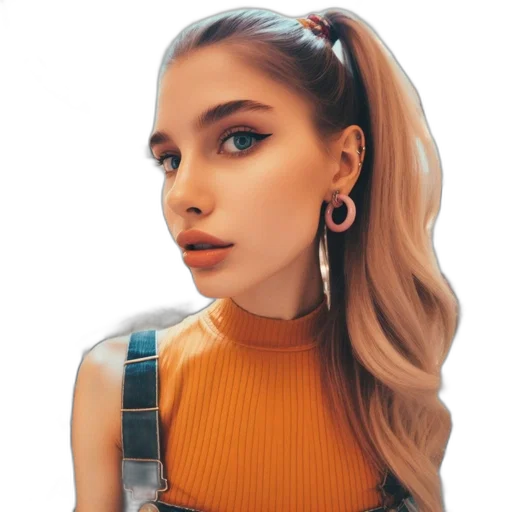 face, hair, dress, jewelry transparent PNG cut-out