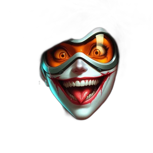 mask, face, concept art, 3d render transparent PNG cut-out