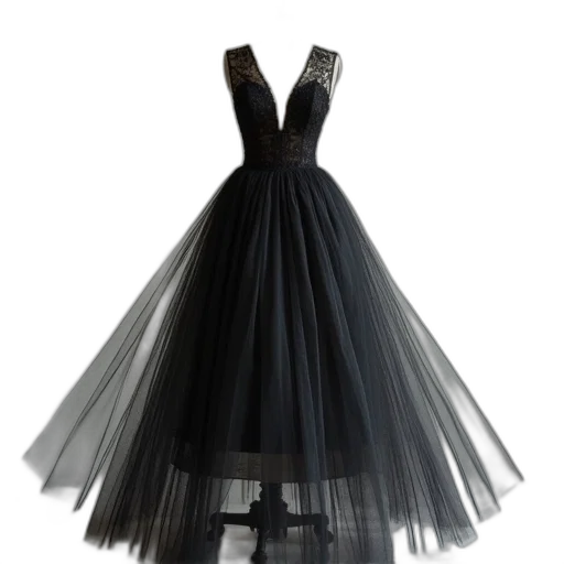 dress, 3d render, dark, monochrome transparent PNG cut-out