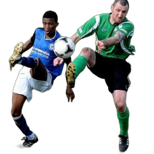 two, soccer, players, action transparent PNG cut-out