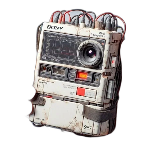 robot, jacket, weapon, cyberpunk transparent PNG cut-out