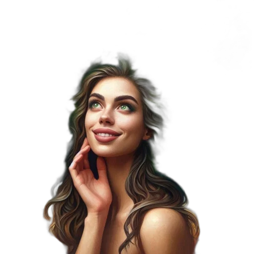 face, hair, dress, jewelry transparent PNG cut-out
