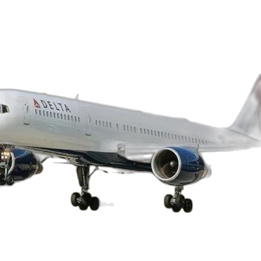 delta, airplane, landing, runway transparent PNG cut-out