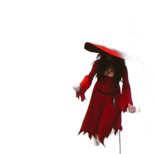 umbrella, staff, hat, dress transparent PNG cut-out