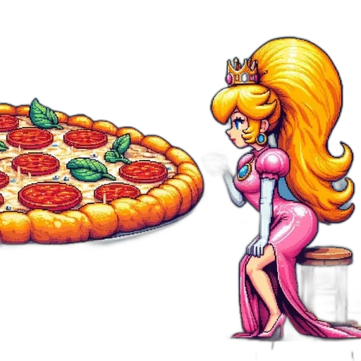 food, pixel art, concept art, vaporwave transparent PNG cut-out