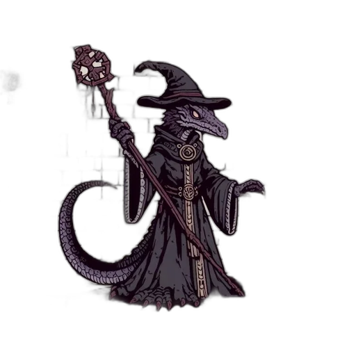 staff, hat, creature, weapon transparent PNG cut-out