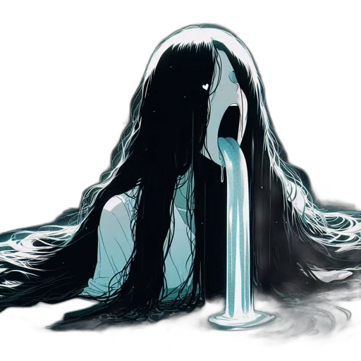 hair, mask, creature, sword transparent PNG cut-out