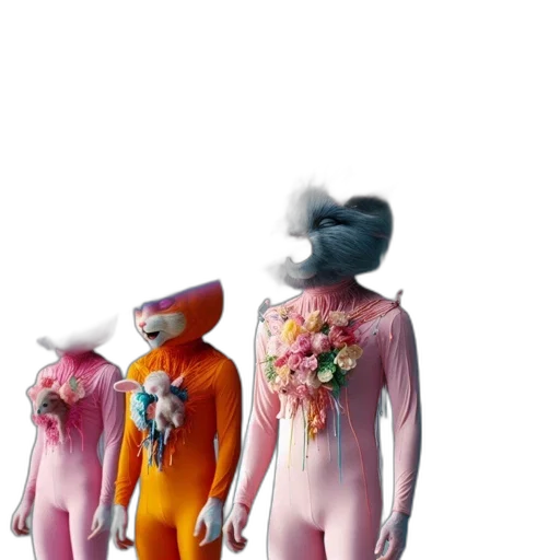 dress, jacket, mask, flower transparent PNG cut-out