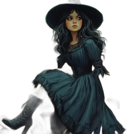 dress, hat, fantasy art, concept art transparent PNG cut-out