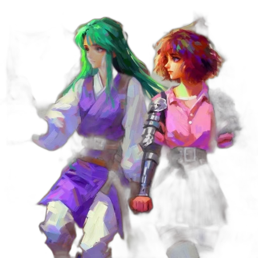 concept art, fantasy art, pixel art, vaporwave transparent PNG cut-out