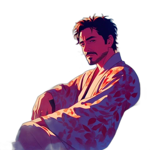 jacket, face, comic book art, pixel art transparent PNG cut-out