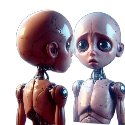 robot, 3d render, concept art, cyberpunk transparent PNG cut-out