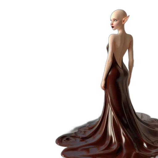 dress, hair, creature, concept art transparent PNG cut-out