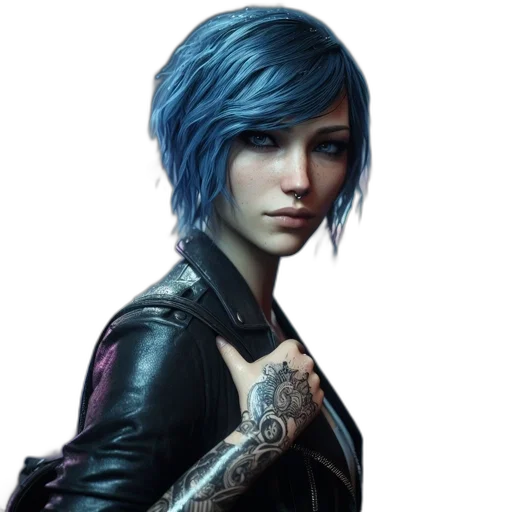 jacket, face, cyberpunk, concept art transparent PNG cut-out