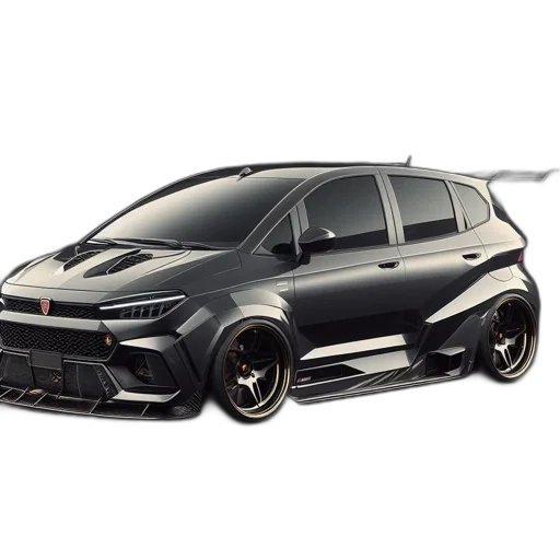 car, 3d render, concept art, photorealistic transparent PNG cut-out