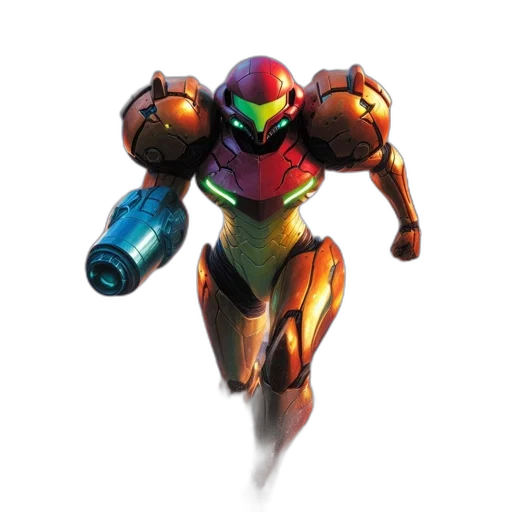 robot, weapon, concept art, 3d render transparent PNG cut-out