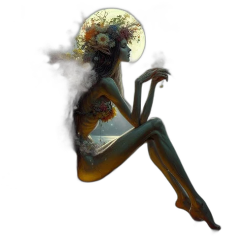 mask, creature, staff, dress transparent PNG cut-out