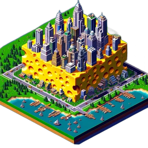 building, pixel art, 3d render, concept art transparent PNG cut-out