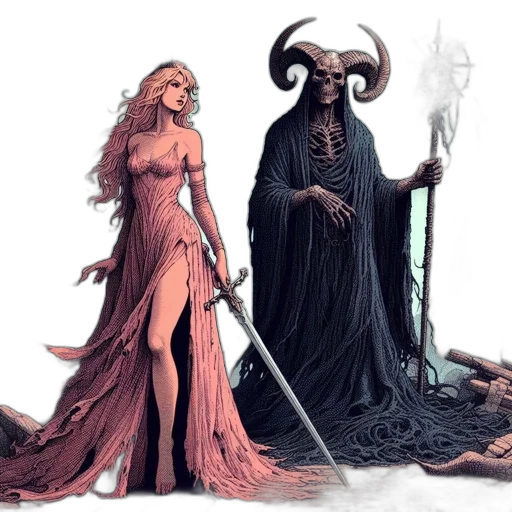 concept art, fantasy art, comic book art, pixel art transparent PNG cut-out