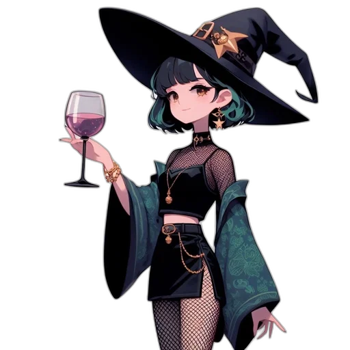 hat, staff, dress, concept art transparent PNG cut-out