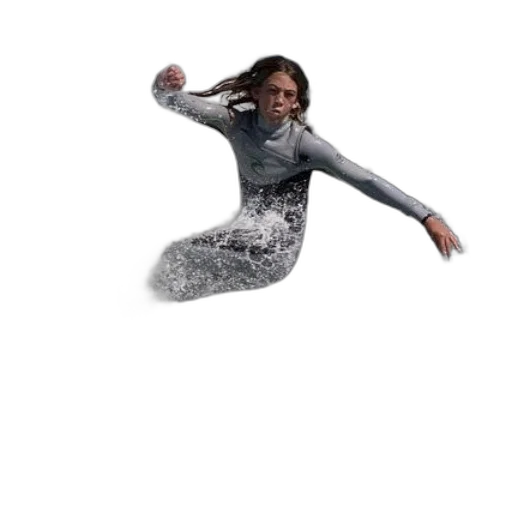 hair, creature, dress, staff transparent PNG cut-out