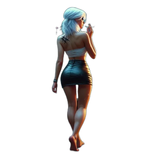 dress, robot, staff, concept art transparent PNG cut-out